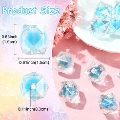 10 шт. двухцветные радужные переливающиеся акриловые бусины с УФ-покрытием&nbsp;TACR-YW0002-33G