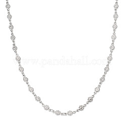 5.5 mm 304 Edelstahl strukturierte Blumengliederketten&nbsp;NJEW-TADJ0001-04P