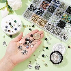 Наборы самодельных бусин из драгоценных камней и стекла DIY-YW0013-10