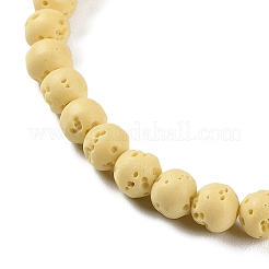 Brins de perles teintées en pierre de lave synthétique&nbsp;G-H311-08A-05