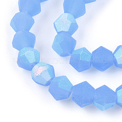 Nachahmung von Doppelkegel-Perlensträngen aus mattiertem Jade&nbsp;EGLA-A039-J4mm-MB04