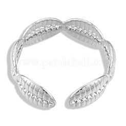 304ステンレススチールシェルラップオープンカフリング女性用  ステンレス鋼色  usサイズ8（18.1mm）&nbsp;RJEW-N038-102P