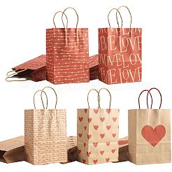 12 шт. 5 стиля бумажных пакетов с принтом в виде сердец ко Дню святого Валентина CARB-FS0001-07