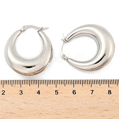 Массивные серьги-кольца из нержавеющей стали 304&nbsp;LS-EJEW-F280-06E-P