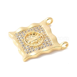 Латунные микропаве прозрачные подвески с фианитом&nbsp;KK-U064-04G