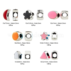 70шт 7 стиля уф-покрытие акриловые европейские бусины OACR-LS0001-05