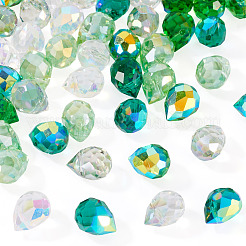 50 Stück 5 Farben galvanisieren transparente Glasperlen&nbsp;GLAA-TA0003-47C