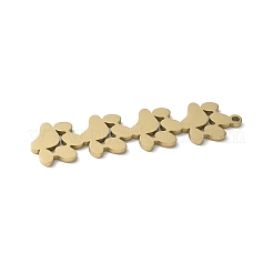 304ステンレスペンダント  連続猫爪チャーム  足跡  48.5x11.5x1.5mm  穴：1.6mm&nbsp;STAS-E501-01G-04