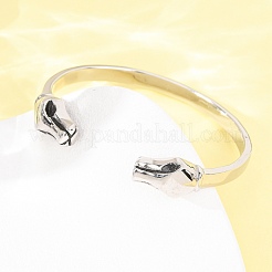 Браслеты-манжеты из нержавеющей стали 304 для женщин и мужчин&nbsp;BJEW-P386-01AS