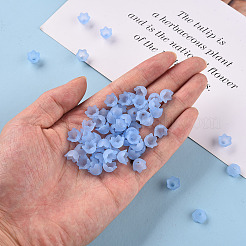 透明アクリルビーズキャップ  チューリップの花  スズラン  艶消し  シアン  10x6mm  穴：1.5mm  約2100個/500g&nbsp;PL543-5