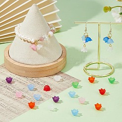 800шт 8 цвета прозрачные акриловые колпачки для бусин&nbsp;FACR-HS0001-01