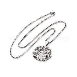 201 подвеска из нержавеющей стали с изображением Будды и Йоги Древа Жизни NJEW-S440-11P