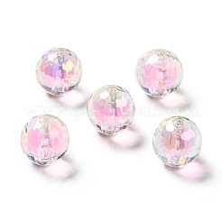 Perline acriliche iridescenti arcobaleno con placcatura uv bicolore&nbsp;TACR-D010-03B
