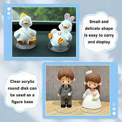 50шт акриловые плоские круглые фигурки дисплей базы KY-FG0001-12