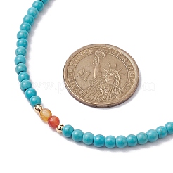 Ожерелья из синтетической бирюзы и натурального сердолика NJEW-TA00161