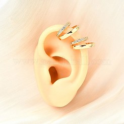 Латунные серьги-манжеты из прозрачного кубического циркония&nbsp;EJEW-F370-01G