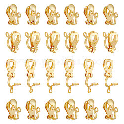 Unicraftale 30 pcs doré 12 mm de long 304 boucles d'oreilles à clip en acier inoxydable accessoires en métal hypoallergénique non percé composants de boucles d'oreilles convertisseur de boucle d'oreille à clip pour la fabrication de boucles d'oreilles