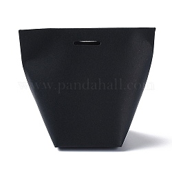 紙袋  ギフトバッグ  ウェディングバッグ  リボンのない長方形  ブラック  20.5x11.9x0.06cm