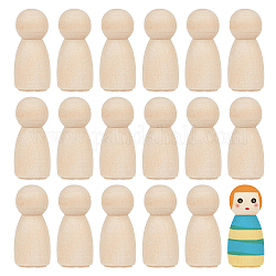 GORGECRAFT 20Pcs Wooden Peg Dolls Unfinished Mini Wood Crafts 34mm Unpainted Natural Wood Peg People Shapes Blank Family Figures Decorations Kits for Home DIY Art Painting Supplies