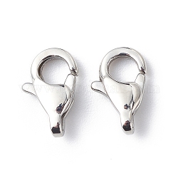 304 Stainless Steel Lobster Claw Clasps, Grade A, Stainless Steel Color, 11x7x3.5mm, Hole: 2.5mm