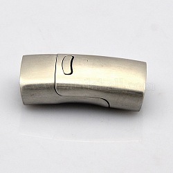 Collana magnetico rettangolo 304 opaco in acciaio inox fermagli, con estremità incollate, colore acciaio inossidabile, 24x12.5x7.5mm, Foro: 5x10 mm