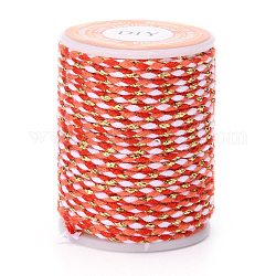 Cordón de polialgodón de 4 capa, cuerda de algodón macramé hecha a mano, para colgar en la pared de cuerda, diy artesanal hilo de tejer, rojo naranja, 1.5mm, alrededor de 4.3 yarda (4 m) / rollo