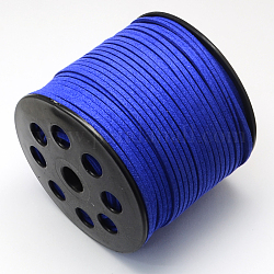 Faux Suede Cord, Faux Suede Lace, Blue, 2.7x1.4mm, about 98.42 yards(90m)/roll