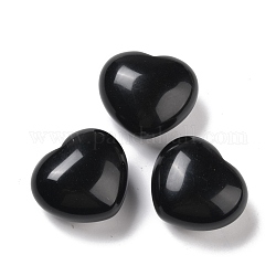Piedra natural del amor del corazón de obsidiana, piedra de palma de bolsillo para el equilibrio de reiki, 40~41x45~46x26~27mm