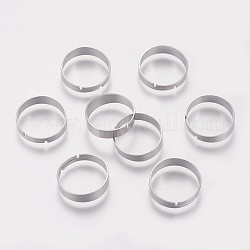 316 configuración de anillo de dedo de acero inoxidable quirúrgico, ajustable, color acero inoxidable, tamaño de 7, 17mm, 4~5mm