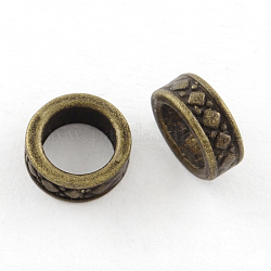 Tibetischer stil legierung perlen, cadmiumfrei und bleifrei, Donut, Antik Bronze, 7.5x3 mm, Bohrung: 5 mm, ca. 2702 Stk. / 1000 g
