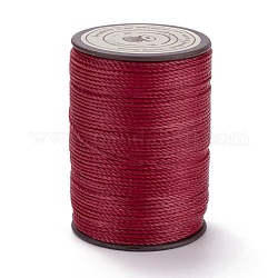 Round Waxed Polyester Thread String, Micro Macrame Cord, Twisted Cord, for Leather Sewing Stitching, FireBrick, 0.8mm, about 54.68 Yards(50m)/Roll