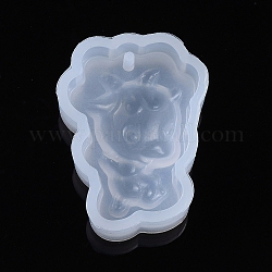 Moldes de silicona colgante del zodiaco chino, moldes de resina, para resina uv, fabricación de joyas de resina epoxi, oveja, 28.5x21x10mm, tamaño interno: 27x20 mm