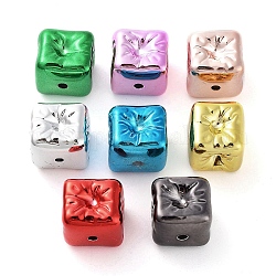 Uv perles acryliques de placage, cube, couleur mixte, 13.5x13.5x14mm, Trou: 1.8mm