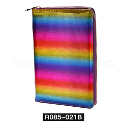 48 маленький и 24 больших слота, блестящие прямоугольные прямоугольные сумки из искусственной кожи для дизайна ногтей, сумки для хранения изображений, тиснение шаблон карты держатель, с застежкой-молнией, красочный, 230x160x25 мм