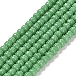 Nachahmung Jade Glasperlen , Runde, grün, 2~2.5 mm, Bohrung: 0.6 mm, ca. 173~180 Stk. / Strang, 14.57''~14.84'' (37~37.7 cm)