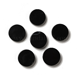 Натуральный черный агат кабошонов, плоско-круглые, окрашенная и подогревом, 20x4.5~5.5 мм