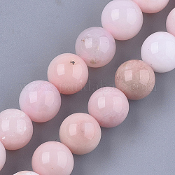 Натуральный розовый опал бусы пряди, круглые, 10 мм, отверстие : 1 мм, около 18~20 шт / нитка, 7.6 дюйм