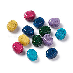 Crackle undurchsichtigen Acryl Perlen, Nachahmung türkis, Oval, Mischfarbe, 17x14.5x10.5 mm, Bohrung: 3 mm, ca. 237 Stk. / 500 g