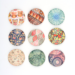 Printed Glass Cabochon, Half Round/Dome, Mixed Color, 16x4mm