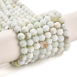 Naturali verde opale perle fili, sfaccettato, tondo, 4~4.5x4~5mm, Foro: 0.7 mm, circa 90~94pcs/filo, 15.35'' (39~39.5 cm)