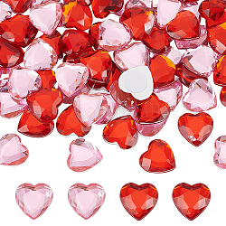 Fingerinspire 72 pieza de 20x20.[079] in en forma de corazón de vidrio autoadhesivo con rhinestone rojos y rosas, pegatina brillante con parte trasera plana, gemas de rhinestone para el día de San Valentín, boda, cosplay, disfraz, fabricación de joyas