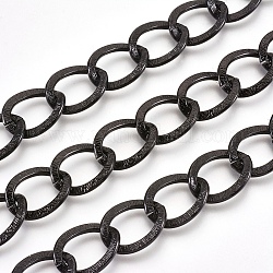 Алюминиевые скрученные цепи, бордюрные цепи, несварные, чёрные, ссылка: около 15x20 mm