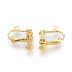 Risultati di orecchini a clip con vite in ottone, clip per l'orecchio a spirale, oro, 15x17x5mm, Foro: 1.5 mm