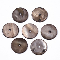 Бусины из натуральных пресноводных ракушек, диск, кокосового коричневый, 20x1~2 мм, отверстие : 2 мм