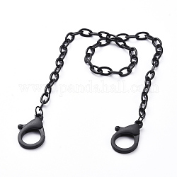 Colliers de chaîne de câble en plastique ABS personnalisés, chaînes de sac à main, avec fermoirs à pince en plastique, noir, 22.24 pouce (56.5 cm)