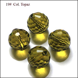 Imitation österreichischen Kristallperlen, Klasse aaa, facettiert, Runde, Olive, 6 mm, Bohrung: 0.7~0.9 mm