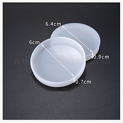 Silicone Molds, Resin Casting Molds, For UV Resin, Epoxy Resin Jewelry Making, Flat Round, White, 6.4x0.9cm, Inner Size: 6x0.7cm