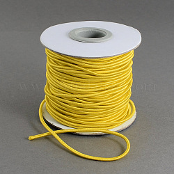 Cordon elástico redondo, con exterior de nylon y el caucho en el interior, oro, 2mm, alrededor de 32.8 yarda (30 m) / rollo