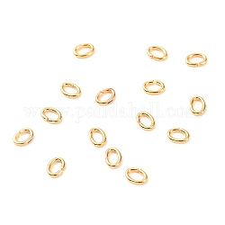 Brass Open Jump Rings, Long-Lasting Plated, Oval, Real 18K Gold Plated, 21 Gauge, 4x3x0.7mm, Inner Diameter: 1.5x2.5mm
