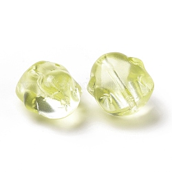 Perle di vetro ceche trasparenti, coniglio, oliva, 17.5x15x11.5mm, Foro: 1.4 mm